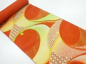 アンティーク　抽象波模様織出し名古屋帯地反物